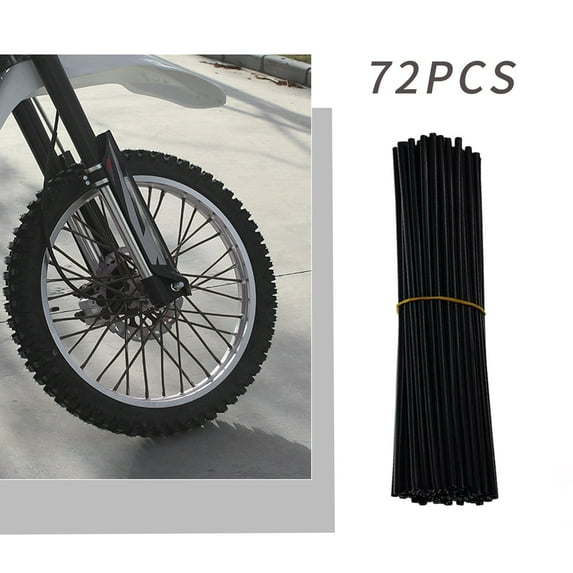 72-Pack Wheel Spoke Decorations | 24cm Plastic Spoke Sleeves for Bicycle & Motorcycle | Easy Tool-Free Installation | 10 Vibrant Colors | Weather-Resistant & Lightweight Design