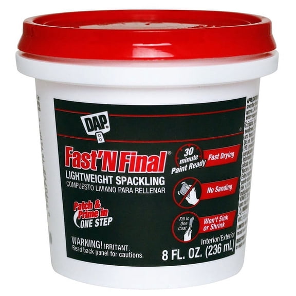 72-Pack of 1/2 pt Dap 12140 Fast ’N Final Lightweight Spackling