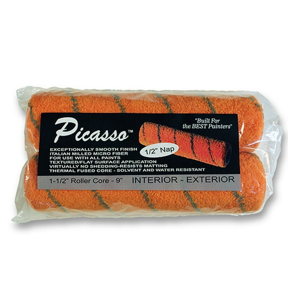 72-Pack of 9” x 1/2” Nap Proform PIC-ROL-1/2-2PK Picasso Microfiber Roller Cover 2-Pack