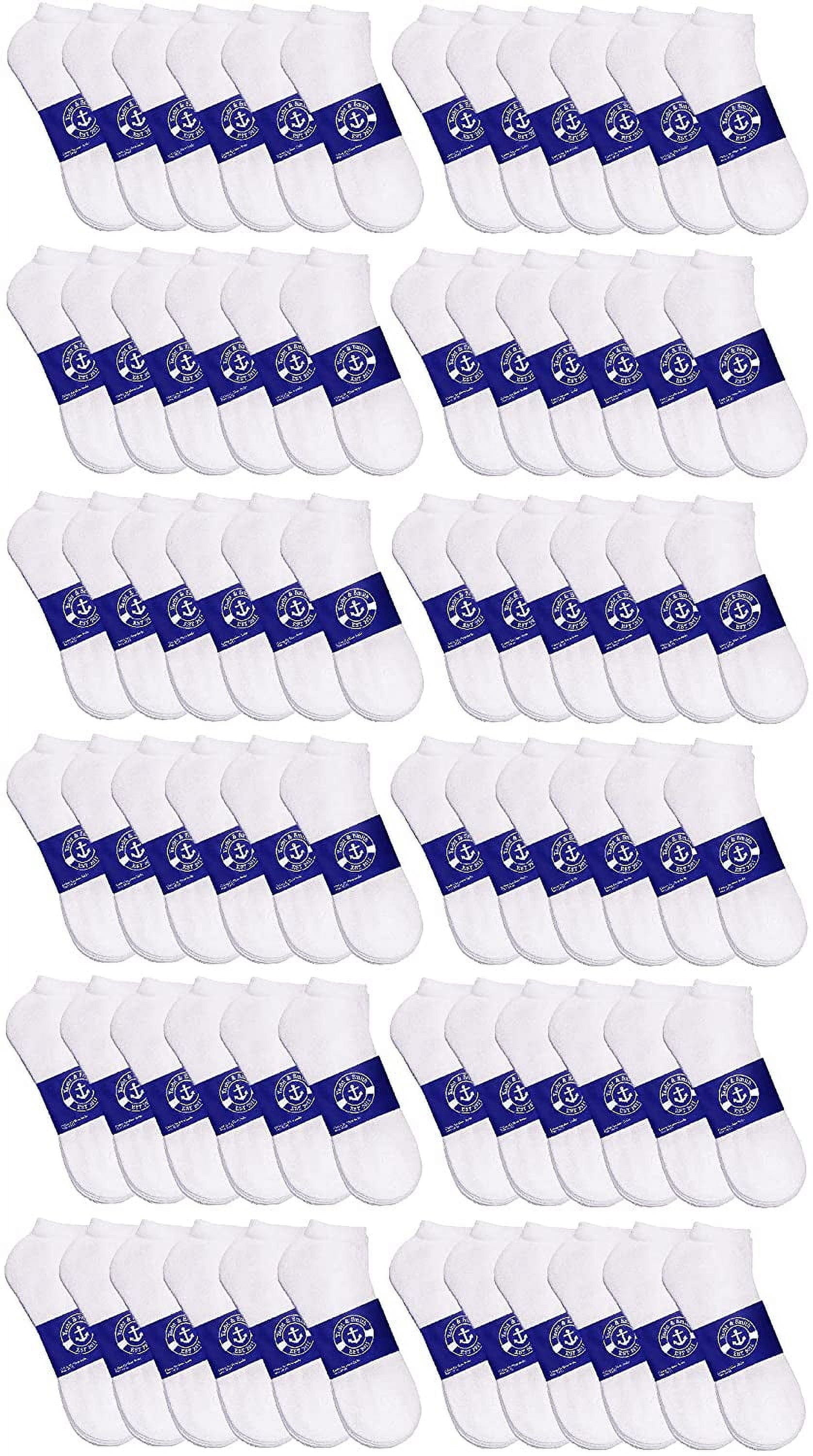 72 Pairs Low Cut Socks, Mens & Womens Below Ankle Socks, Cotton, Sock, Donation Homeless, Lightweight Bulk (72 Pairs Mens White)