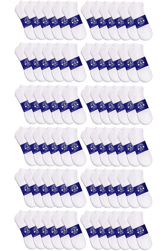 72 Pairs Low Cut Socks, Mens & Womens Below Ankle Socks, Cotton, Sock, Donation Homeless, Lightweight Bulk (72 Pairs Mens White)