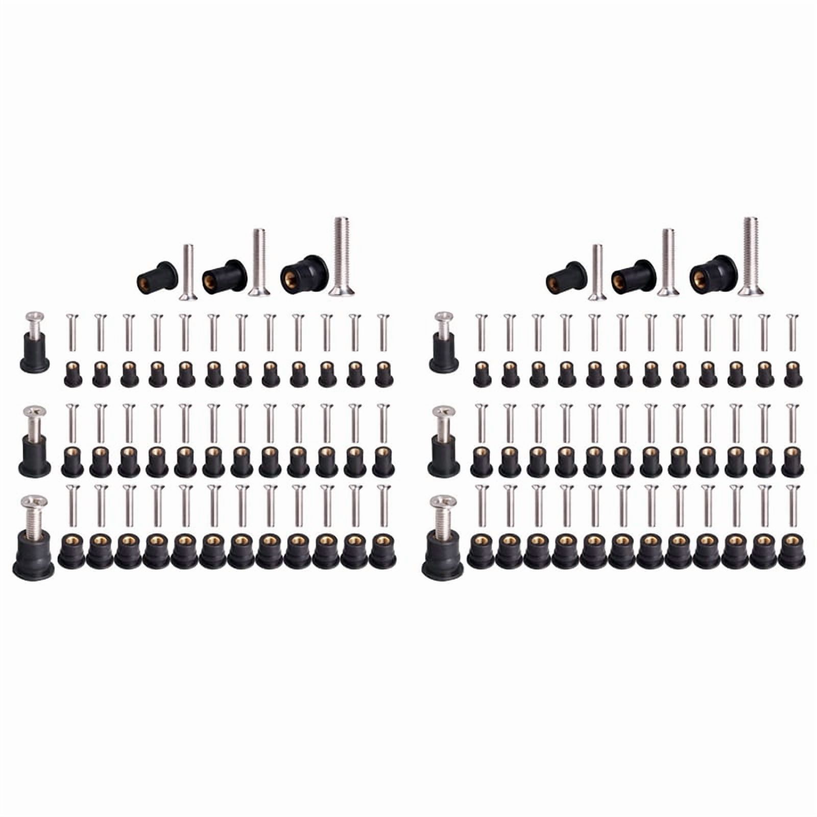 72 Pairs /M5/M6 Neoprene Well Nuts with Stainless Steel Screw Rubber Well Nuts Kayak Brass Copper Bolts Well Nut Kit