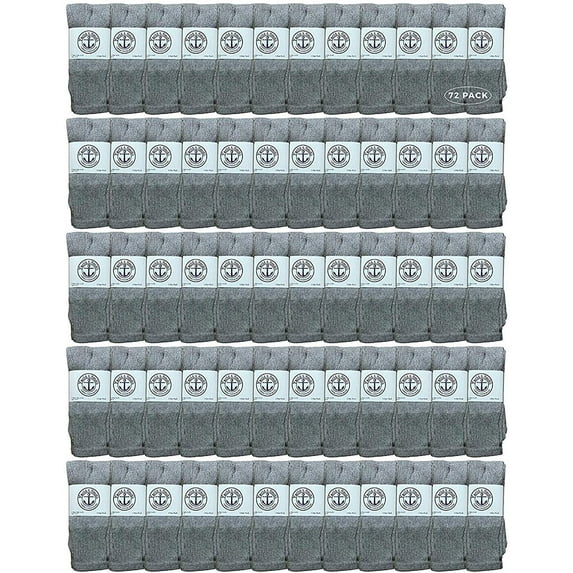72 Pairs Of Yacht & Smith 26 Inch Wholesale Women's Tube Socks, Women's Cotton Referee Sport Socks Size 9-11 (Gray)