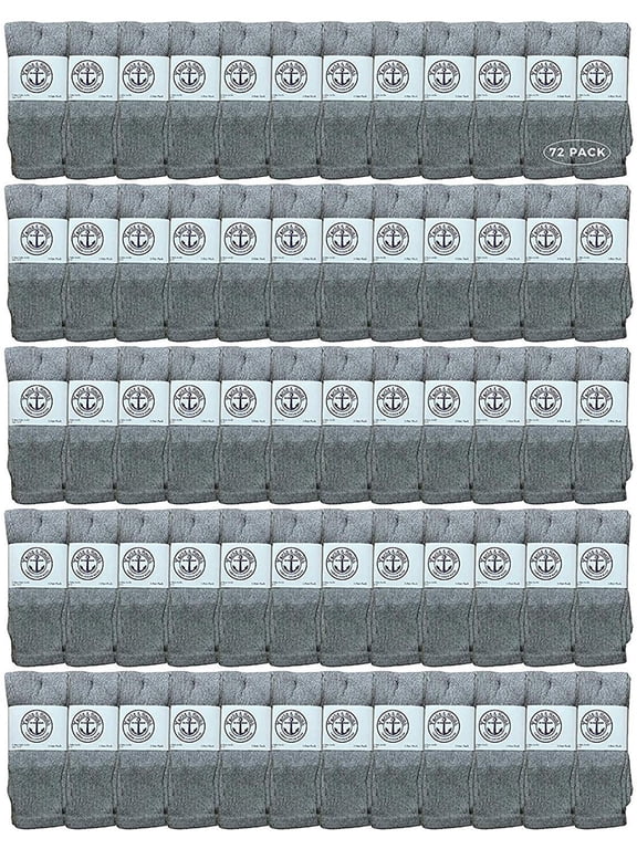 72 Pairs Of Yacht & Smith 26 Inch Wholesale Women's Tube Socks, Women's Cotton Referee Sport Socks Size 9-11 (Gray)