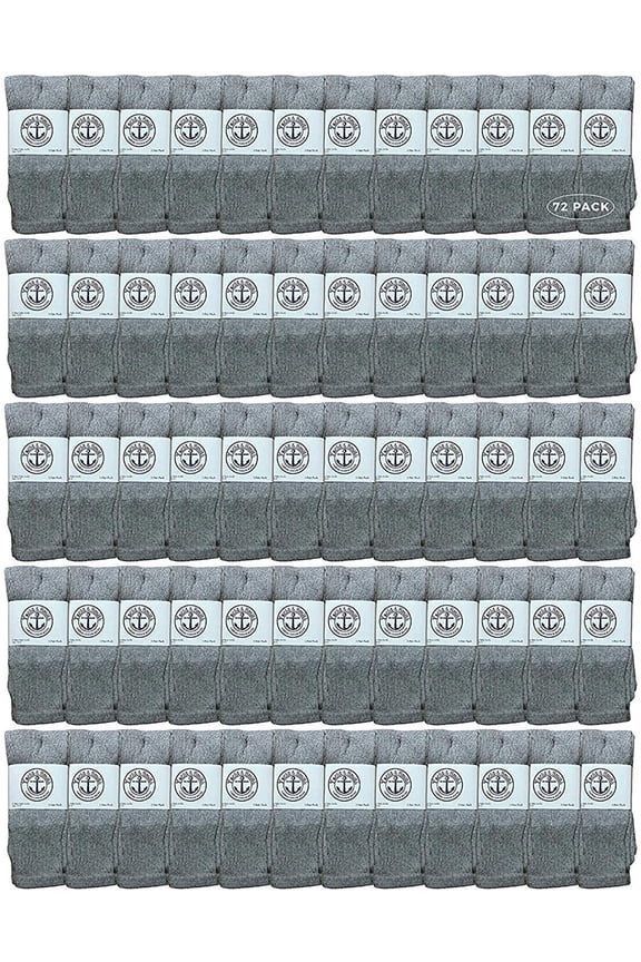72 Pairs Of Yacht & Smith 26 Inch Wholesale Women's Tube Socks, Women's Cotton Referee Sport Socks Size 9-11 (Gray)