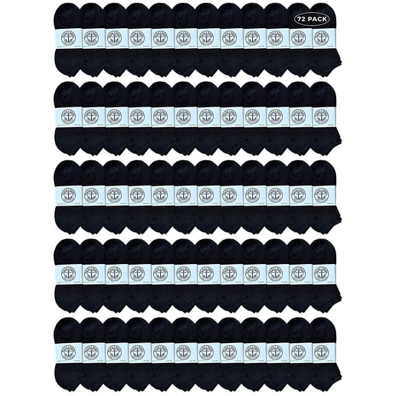 72 Pairs Of Yacht & Smith Bulk Womens Ankle Socks Low Cut Ankle Socks Size 9-11 (Black)