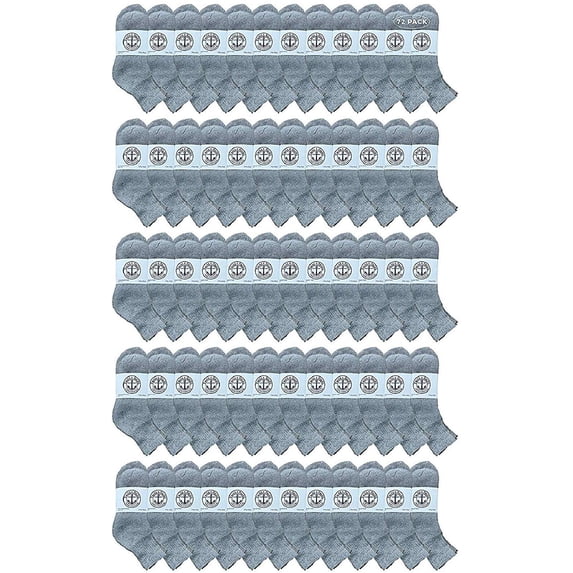 72 Pairs Of Yacht & Smith Men Wholesale Cotton Sport Athletic Mid Ankle Socks Bulk Case Pack Size 10-13 (Gray)