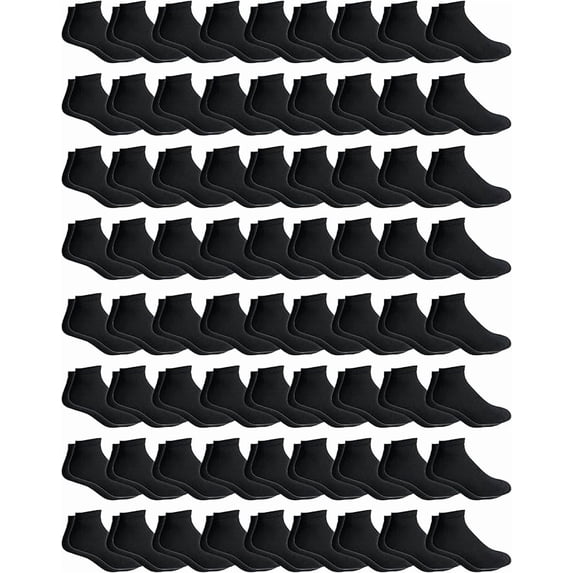 72 Pairs Of Yacht & Smith Mens Wholesale Bulk No Show Ankle Socks, Cotton Sport Athletic Socks - Size 10-13 (Black)