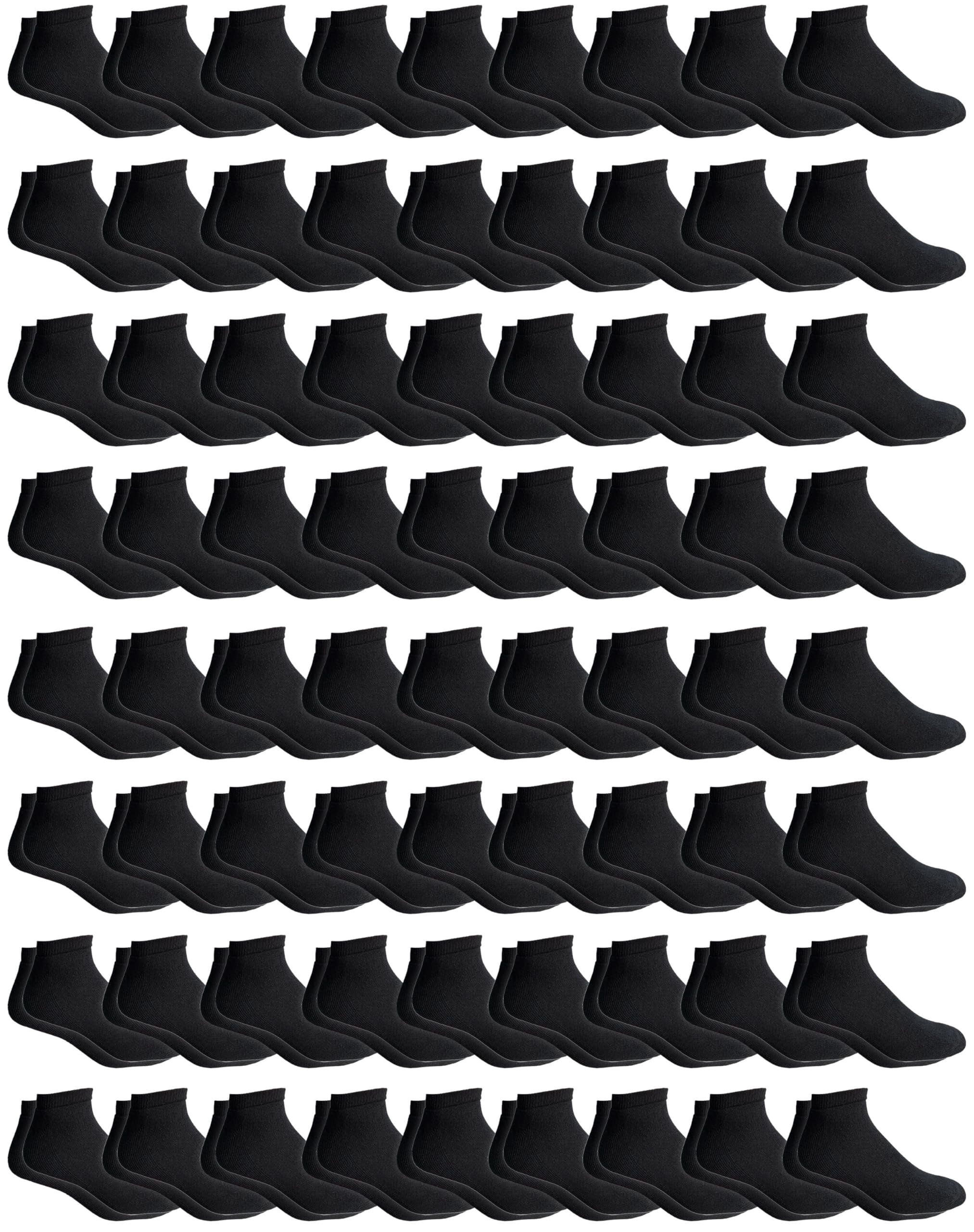 72 Pairs Of Yacht & Smith Mens Wholesale Bulk No Show Ankle Socks, Cotton Sport Athletic Socks - Size 10-13 (Black)