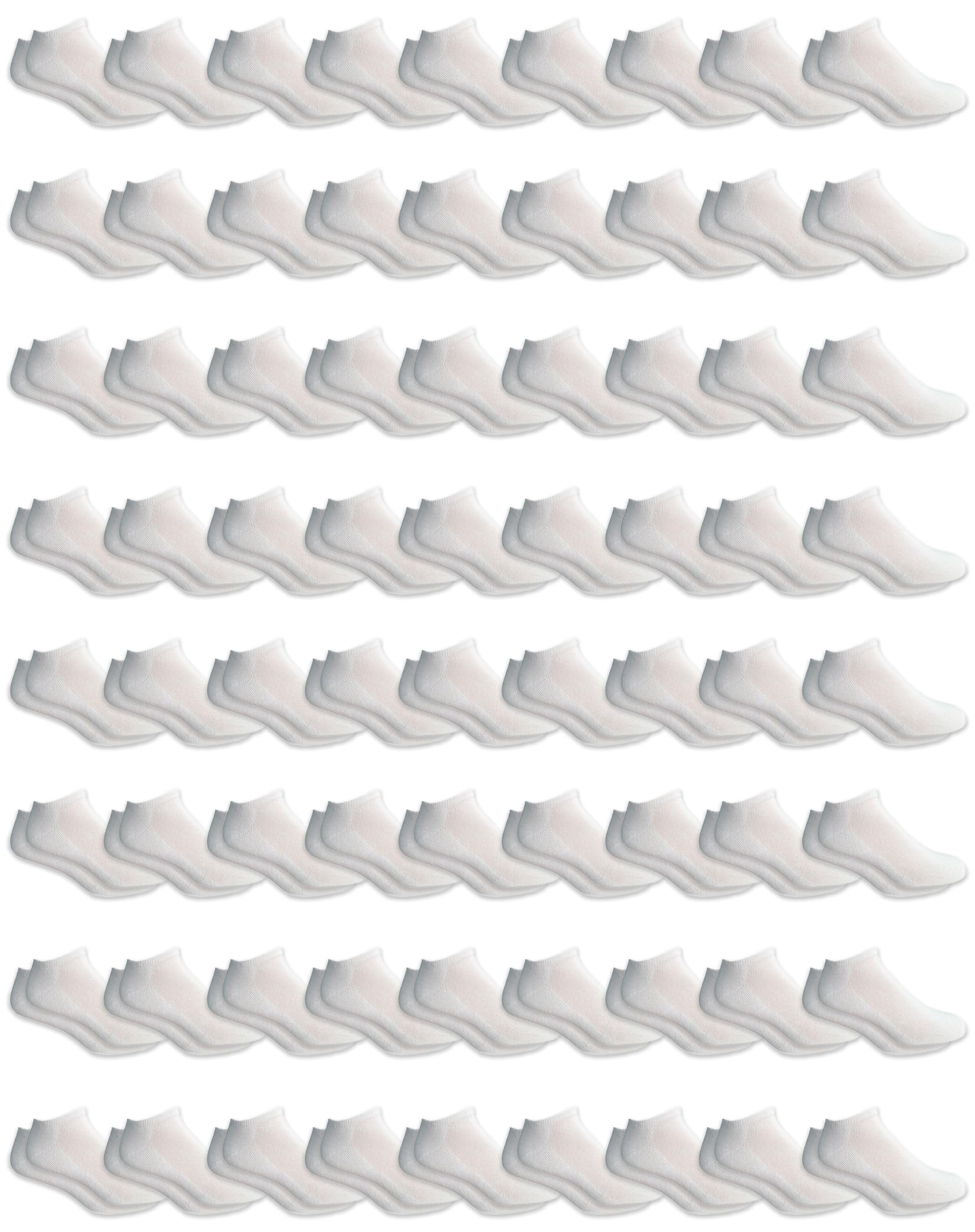 72 Pairs Of Yacht & Smith Mens Wholesale Bulk No Show Ankle Socks, Cotton Sport Athletic Socks - Size 10-13 (White)