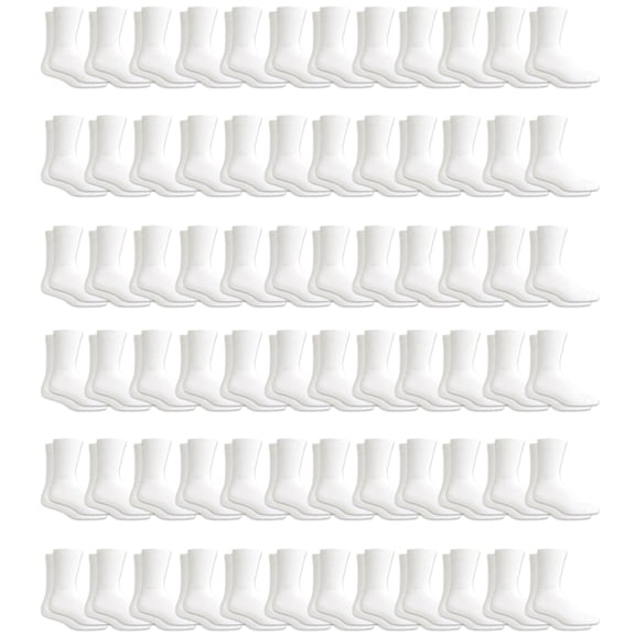 72 Pairs Of Yacht & Smith Wholesale Bulk Womens Crew Socks, Cotton Sport Athletic Socks - Size 9-11 (White)
