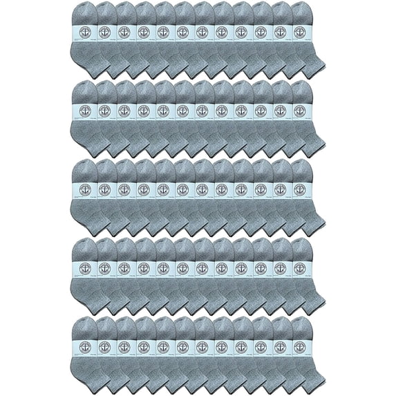 72 Pairs Of Yacht & Smith Wholesale Kids Mid Ankle Socks, Cotton Bulk Sport Ankle Socks Size 6-8 (Gray)