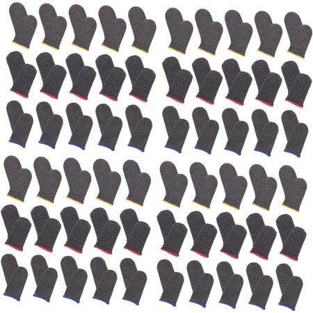 72 Pairs Silver Fiber Game Finger Gaming Sleeve Gaming Finger Sleeve Mobile Gaming Controller Screen Protectors Thumb Protector Gaming Finger Covers Finger Protectors Thumb Sleeve