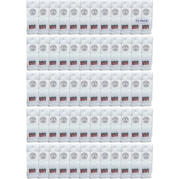 Yacht & Smith Men's & Women's Wholesale Bulk Cotton Tube Socks, Referee Style, by SOCKS'NBULK (72 Pairs White USA, Womens 9-11 (Shoe size 5-10))