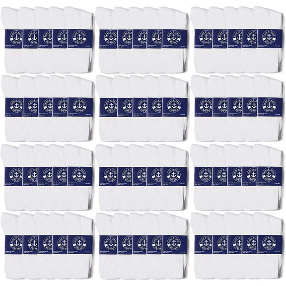 72 Pairs of Mens and Womens Bulk Lightweight Cotton Crew Socks, Homeless Donation Cheap, Wholesale Sock