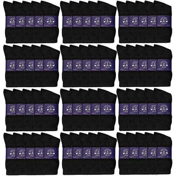 72 Pairs of Mens and Womens Bulk Lightweight Cotton Crew Socks, Homeless Donation, Wholesale Sock