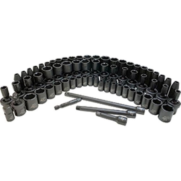 ATD Tools 2275 72-Pc. 1/4 Drive 6 Point SAE & Metric Standard & Deep Impact Socket Set ATD-2275