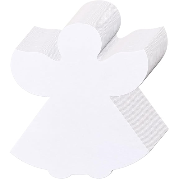 72 Pcs Angel Cutouts - White Paper Angel Shapes for Christmas Winter Celebration Decor, 5.1x6