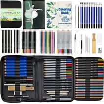 72 Pcs Art Supplies Art Set,Drawing Pencils for Artist Adult Teen,Drawing Pencils Kit,Sketching Set Include Charcoal & Colored Pencil,Sketchbook,Coloring Book