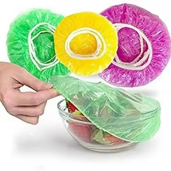 72 Pcs Bowl Covers, 3 Size Plastic Food Covers with Elastic, Colors Bowl Reusable, Alternative to Foil, Fresh Keeping, Disposable Dish wraps for Food Storage, Bread Proofing and Bugs Prevention