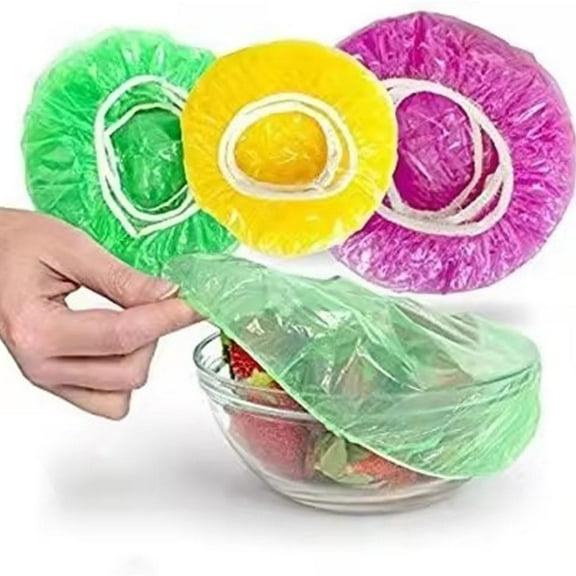72 Pcs Bowl Covers, 3 Size Plastic Food Covers with Elastic, Colors Bowl Reusable, Alternative to Foil, Fresh Keeping, Disposable Dish wraps for Food Storage, Bread Proofing and Bugs Prevention