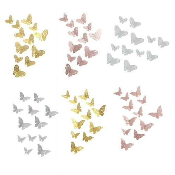 72 Pcs Butterfly Decor for Crafts,3 Sizes 3 Colors 2 Styles,3D Butterfly Wall Decor,Wall Stickers House D