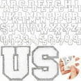 thumbnail image 1 of 72 Pcs Chenille Letter Patches Iron on Letter Number Patches Self Adhesive Chenille Embroidered Decals for Clothing (White with Silver Edge)$$Art & Craft, 1 of 6
