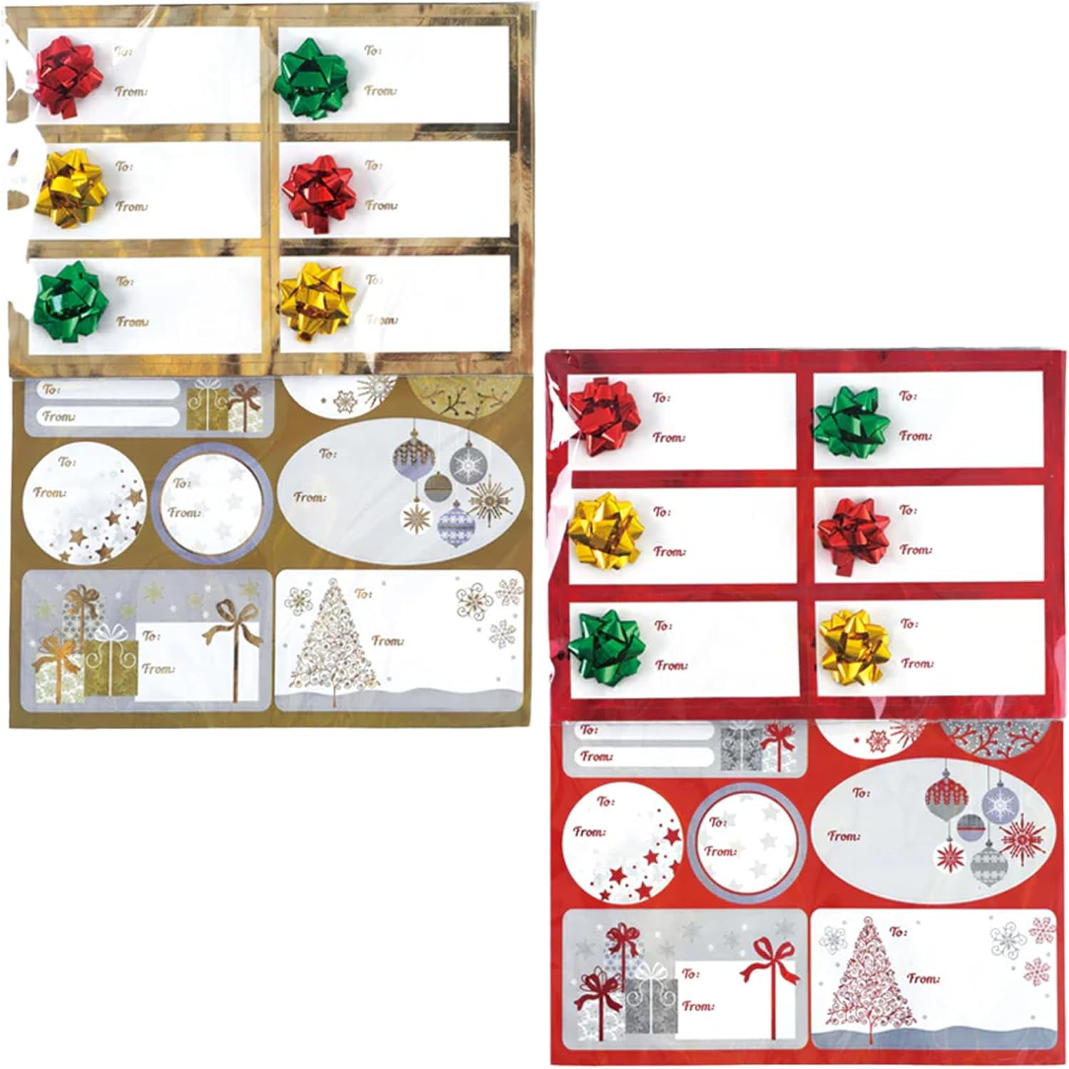 72 Pcs Christmas Gift Tags, Christmas Self Adhesive Gift Tag Stickers