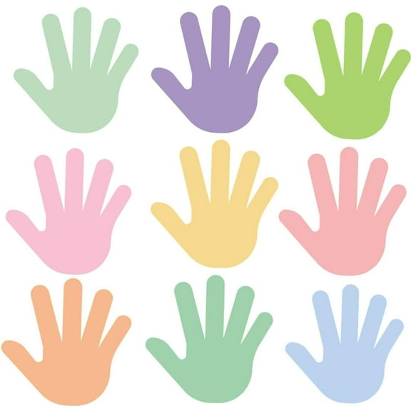 72 Pcs Colorful Handprint Wall Stickers, Matte Self-Adhesive Vinyl Decor with Bright Multi-Color Design - Fantasy Themed