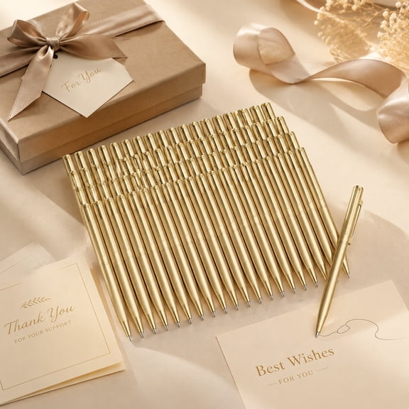 72 Pcs Mini Ballpoint Pens, 4 inch Compact Metal Pens with Black Ink, Gold Retractable Pocket Pens with Clip, Portable Signature Writing Pens for Office, Business Meetings, Travel, Guest Books