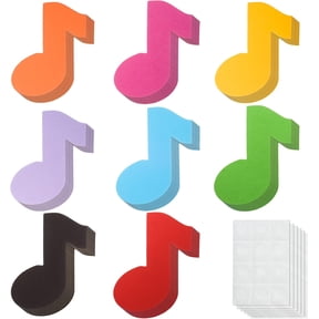 72 Pcs Music Note Cutouts Paper Assorted Color Music Notes with Glue Point Musical Notes Shape Cut Out for Music Concert Theme Party Birthday Baby Shower School Bulletin Board Craft Home Wall Decor