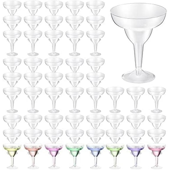 72 Pcs Plastic Margarita Glasses 8 oz Plastic Margarita Cups Mexican Theme Cocktail Glasses Shatterproof Disposable Cocktail Cups for Cinco De Mayo Fiesta(Clear)$$Home Decor, Kitchen, & Other