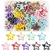 72 Pcs Polka Dots Star Snap Hair Clips for Women Snap Hair Barrettes Double Grip Hair Clips for Women Girls