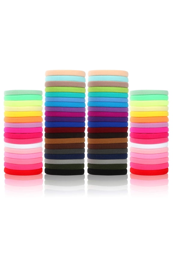 72 Pcs Seamless High Elastic Cotton Hair Ties for Ponytail Bun Pigtail, Perfect for Thick Hair Women Girls