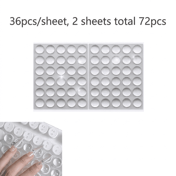 72 Pcs Typing Stickers for Long Nails,High Transparency Clear Bubble Protective Long Nail Keyboard Sticker for Easy Typing with Long Acrylic Nails on Laptops and PC