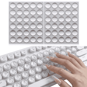 ROSEXIXI 72Pcs Keyboard Cover Raised Bubble Keycaps 0.63 Inch Clear PU Stickers for Laptop Typing