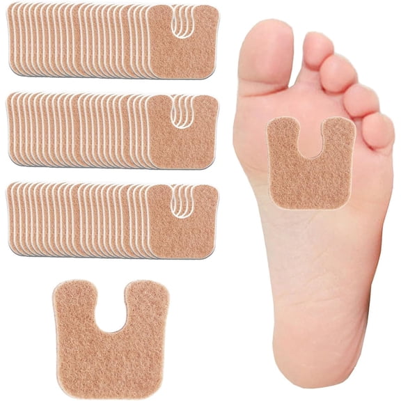72 Pcs U Shaped Foot Pads Soft Felt Forefoot Cushions for Daily Foot Care and Comfortable Support