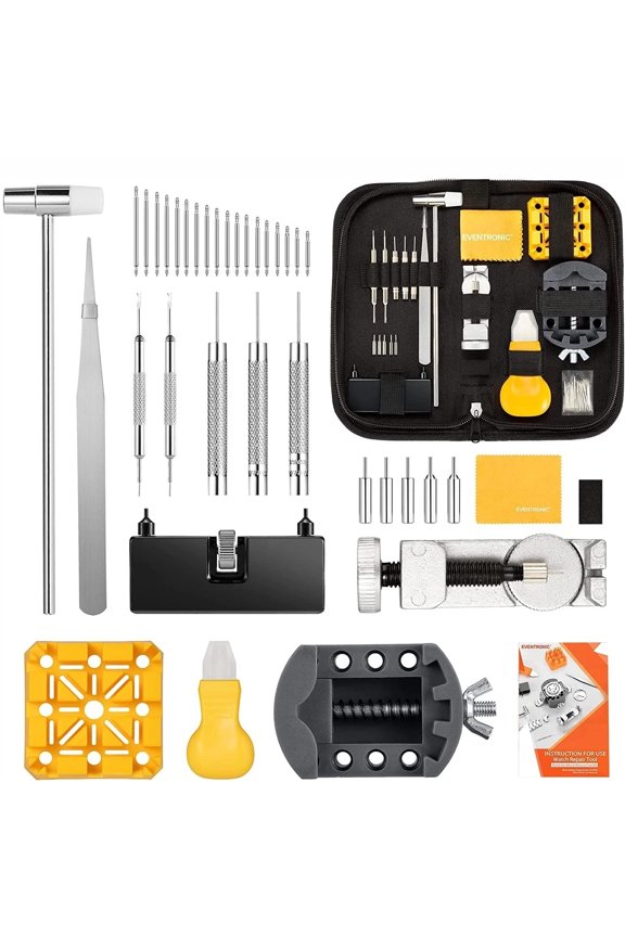 72 Pcs Watch Repair Kit Tool Set - Back Case Remover Opener Link Pin Spring Bar