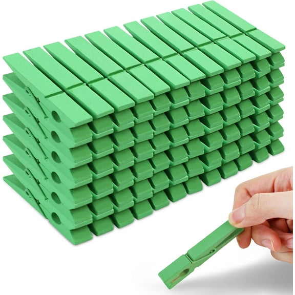 72 Pcs Wooden Clothes Pins, 2.9 Inch Clothes Pins for Hanging Clothes, Pictures, Photos, Classroom, Crafts, Decoration, Clothespins Heavy Duty (Fruit Green)