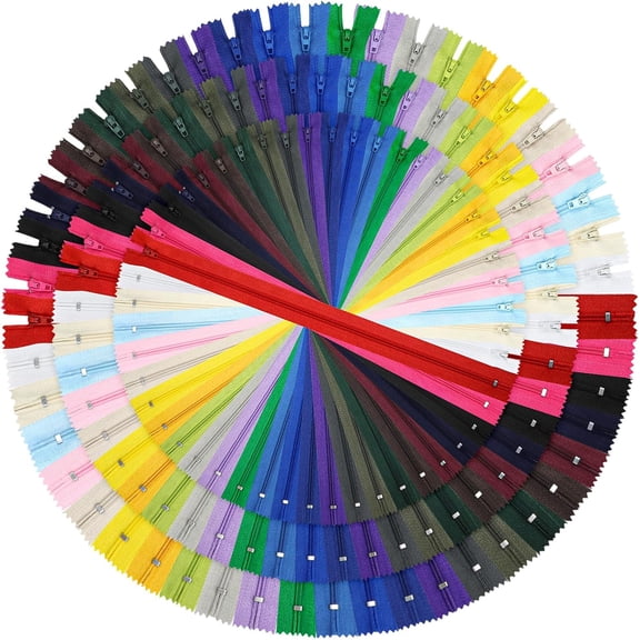 72 Pcs Zippers for Sewing, 8/12/16 Inch Multicolor Nylon Coil Zipper Kit with 24 Colors, Sewing Zippers for Crafts, Clothing & DIY Projects