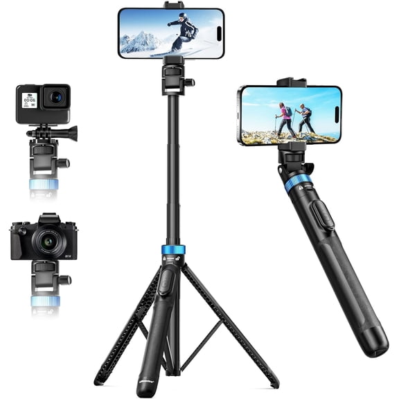 72" Phone Tripod - Tripod for iPhone & Selfie Stick with Phone Holder & Remote - Upgraded, Stable & Portable Stand for iPhone 17/16/15/14, Android, Cameras & Action Cams