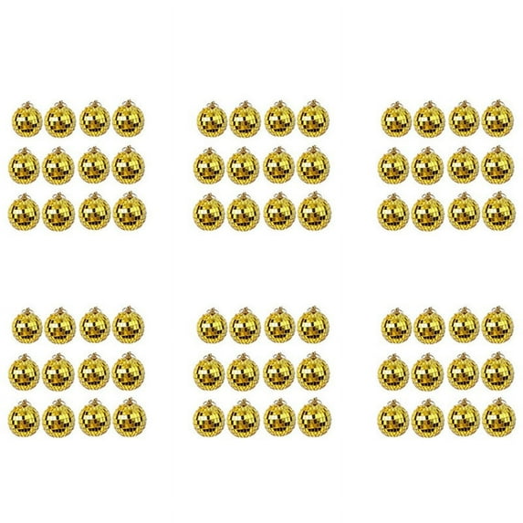 72-Piece Mirror Disco Ball Decoration, Party or DJ Lighting Effects, Home Stage Props (2 Inches, Gold)