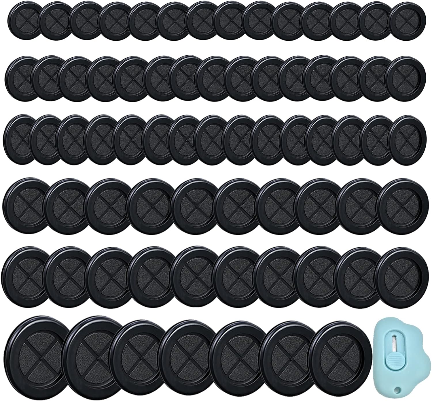 72 Piece Rubber Grommet Kits 7 Sizes for Wiring Firewall Hole Seals Retractable Box Knife