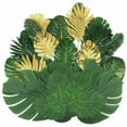 thumbnail image 1 of 72 Pieces 10 Kinds Artificial Palm Leaves Golden Tropical Leaves with Stems Jungle Leaves Decorations for Hawaiian Luau Party Beach Baby Shower Wedding Birthday, 1 of 7