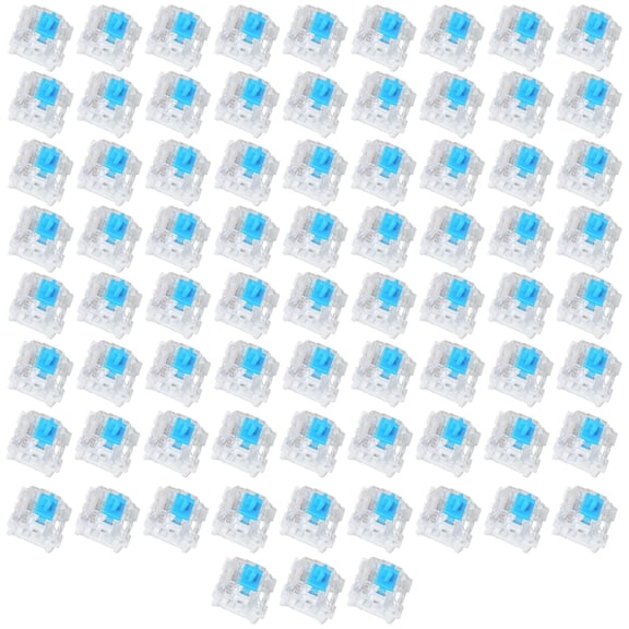 72 Pieces Blue Mechanical Keyboard Switches, 3 Pin Pre-Lubricated Clicky Key Switches, Dustproof and Waterproof Keyboard Accessories for Mechanical Gaming Keyboard