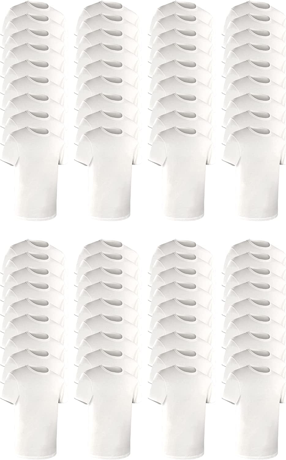 72 Pieces of Boys Cotton Undershirts in Bulk, Kids Crew Neck TShirts
