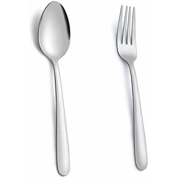 72 Pieces Dinner Forks (8 inches) and Dinner Spoons (7.4 inches), Forks Silverware and Spoons Silverware, Contains 36 Pieces Forks and 36 Pieces Spoons, Use for Home, Kitchen, Restaurant