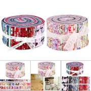 Abbraccia 72 Pieces Fabric Strips Roll 2.5 Inch Jelly Fabric Bundles Fabric Quilting Strips Roll Up Flower Precut Patchwork Strips for Sewing Favors