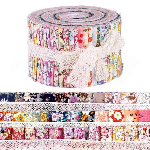 72 Pieces Fabric Strips Roll 2.5 Inch Multi-Color Fabric Quilting Fabric Strips for Sewing Quilting Crafting Home DIY(2 Rolls)