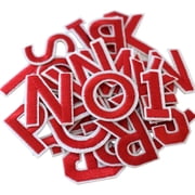 72Pcs Iron On Letters & Numbers Patches, Red A-Z Alphabet 0-9 Number Embroidered Appliques for Clothing, Hats, Jeans, DIY Craft Decoration